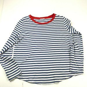 COS Womens Top Long Sleeve Striped Blue White Tee Casual Cotton XL Extra Large